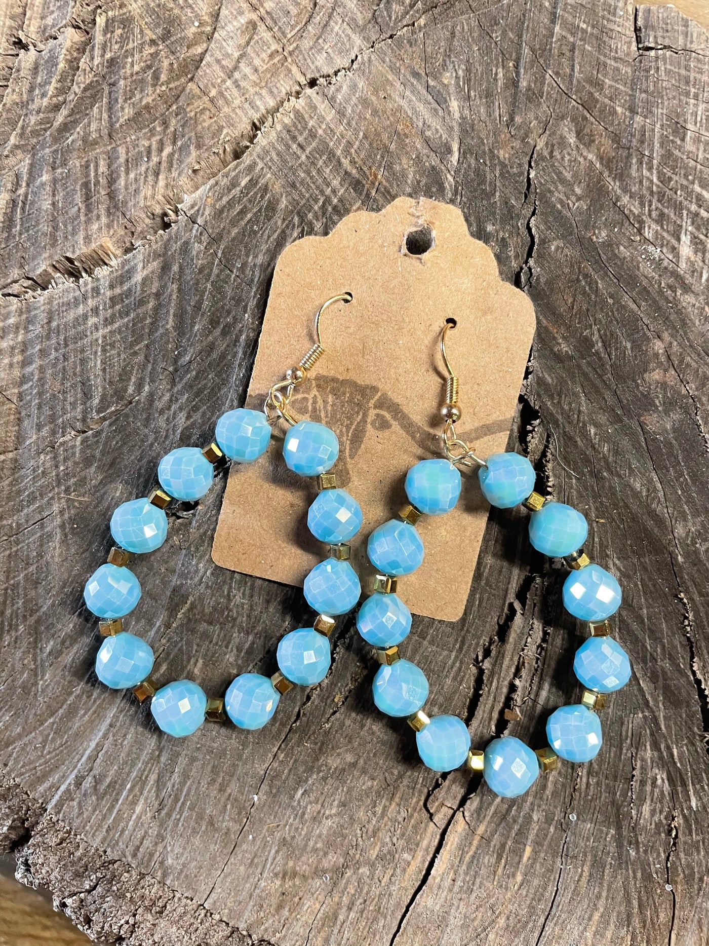 Turquoise Beaded Hoops