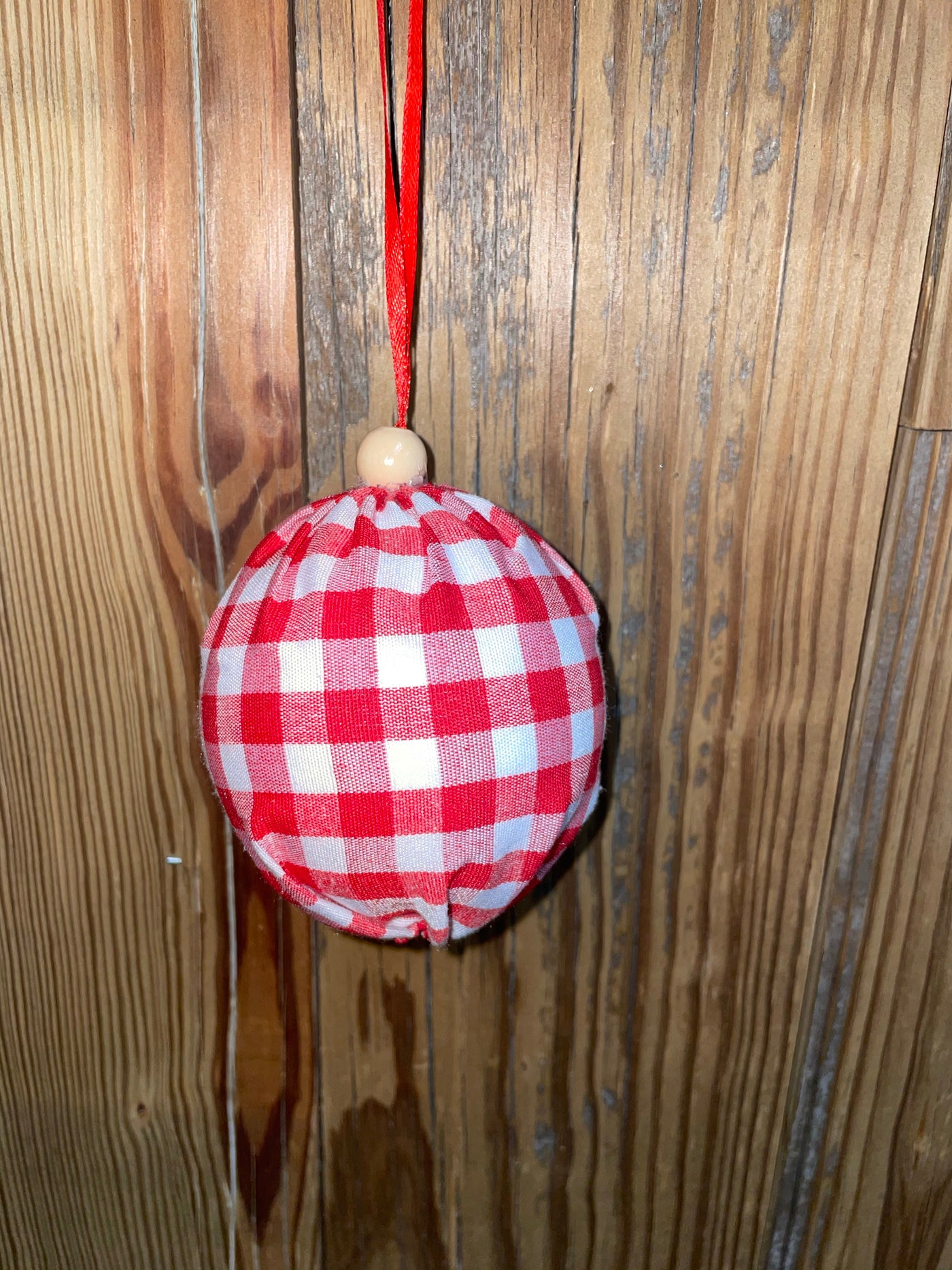 Red & White Plaid Ornament