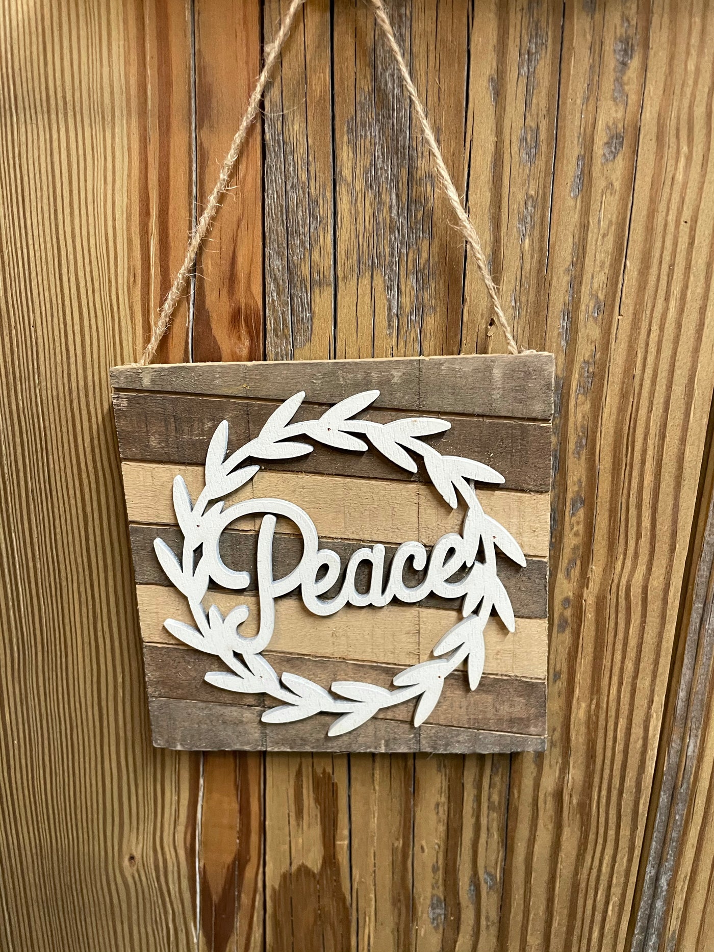 Wood Peace Ornament