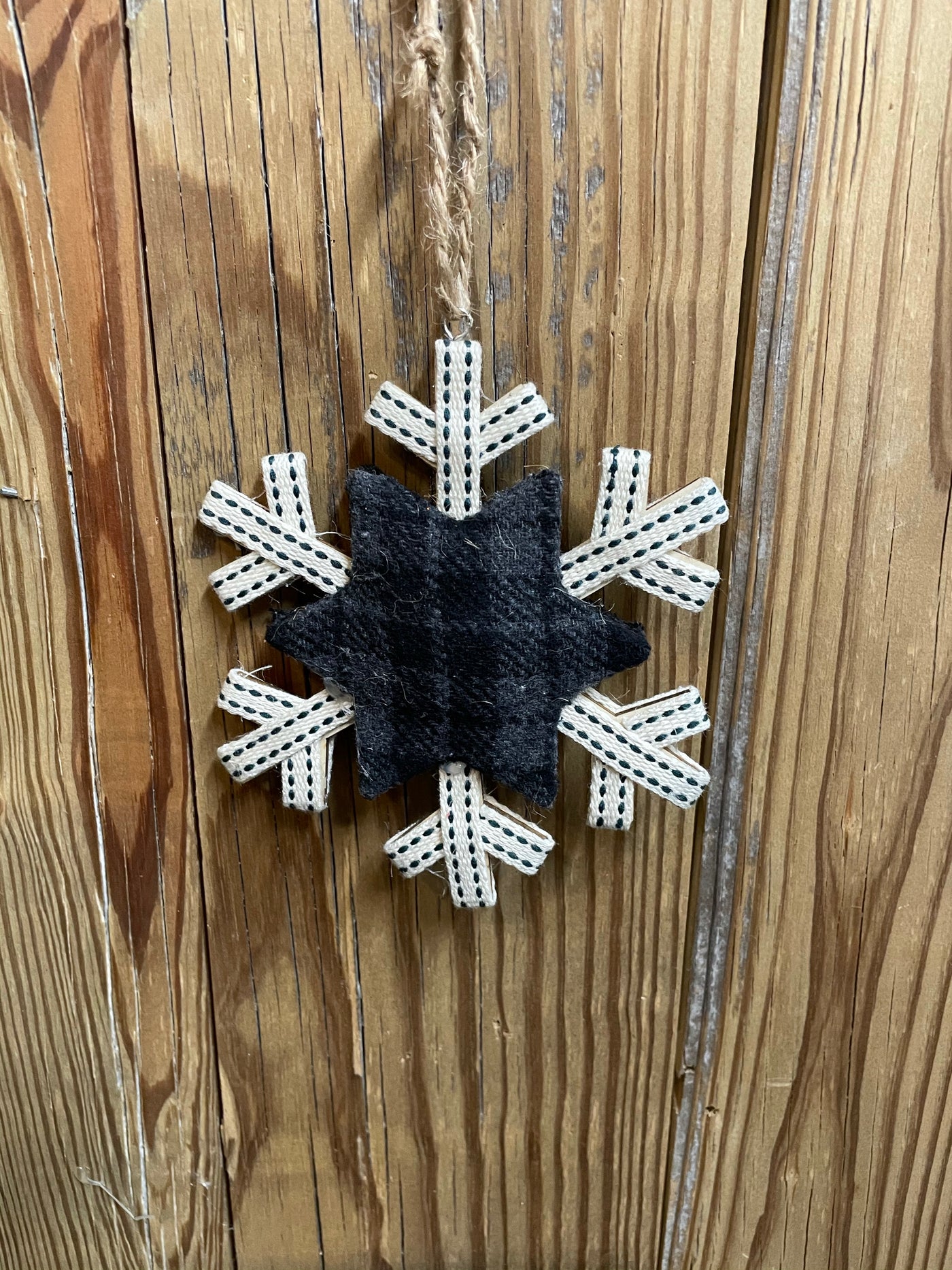 Plaid Snowflake Ornament