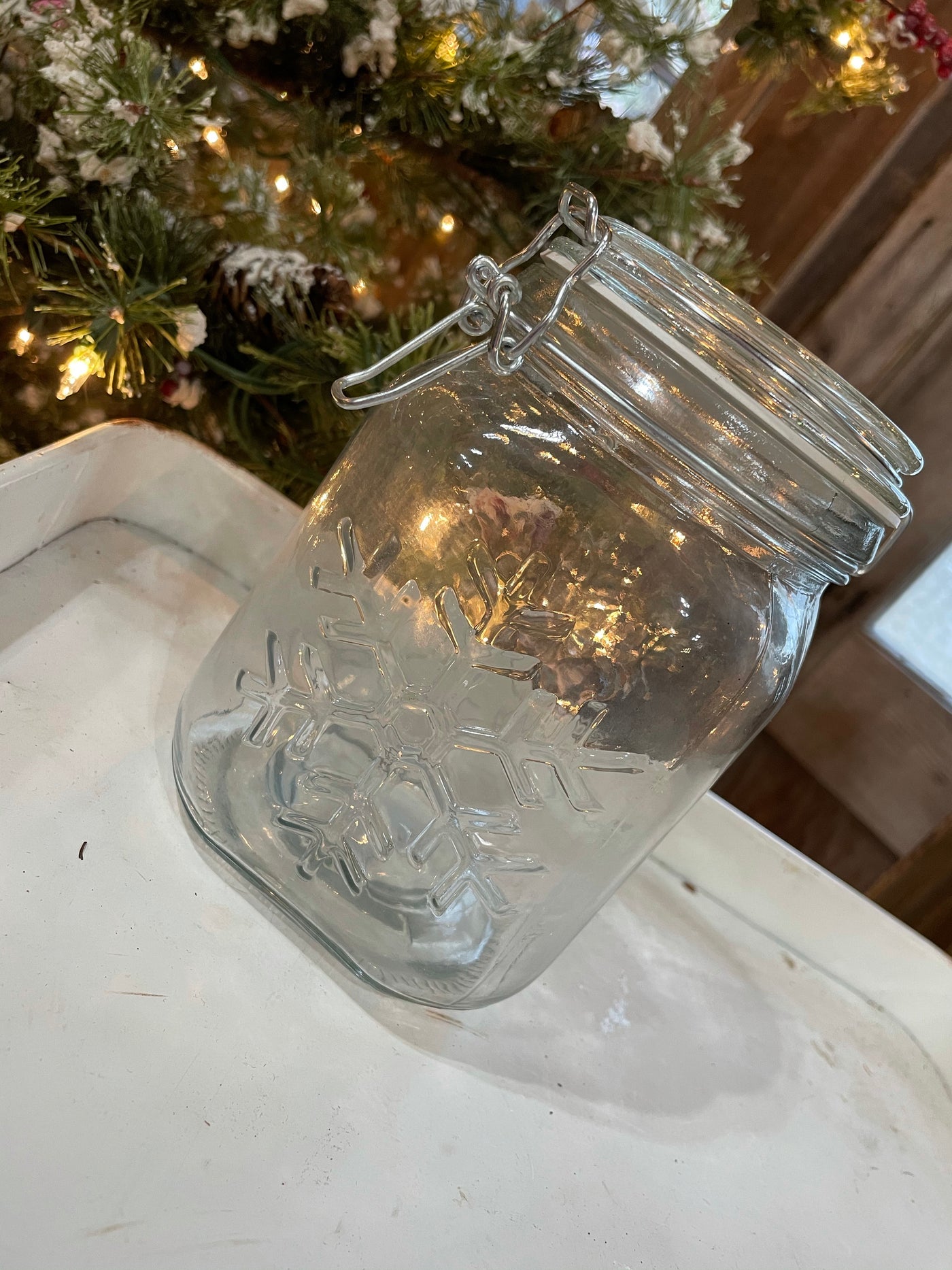 Snowflake Glass Jar