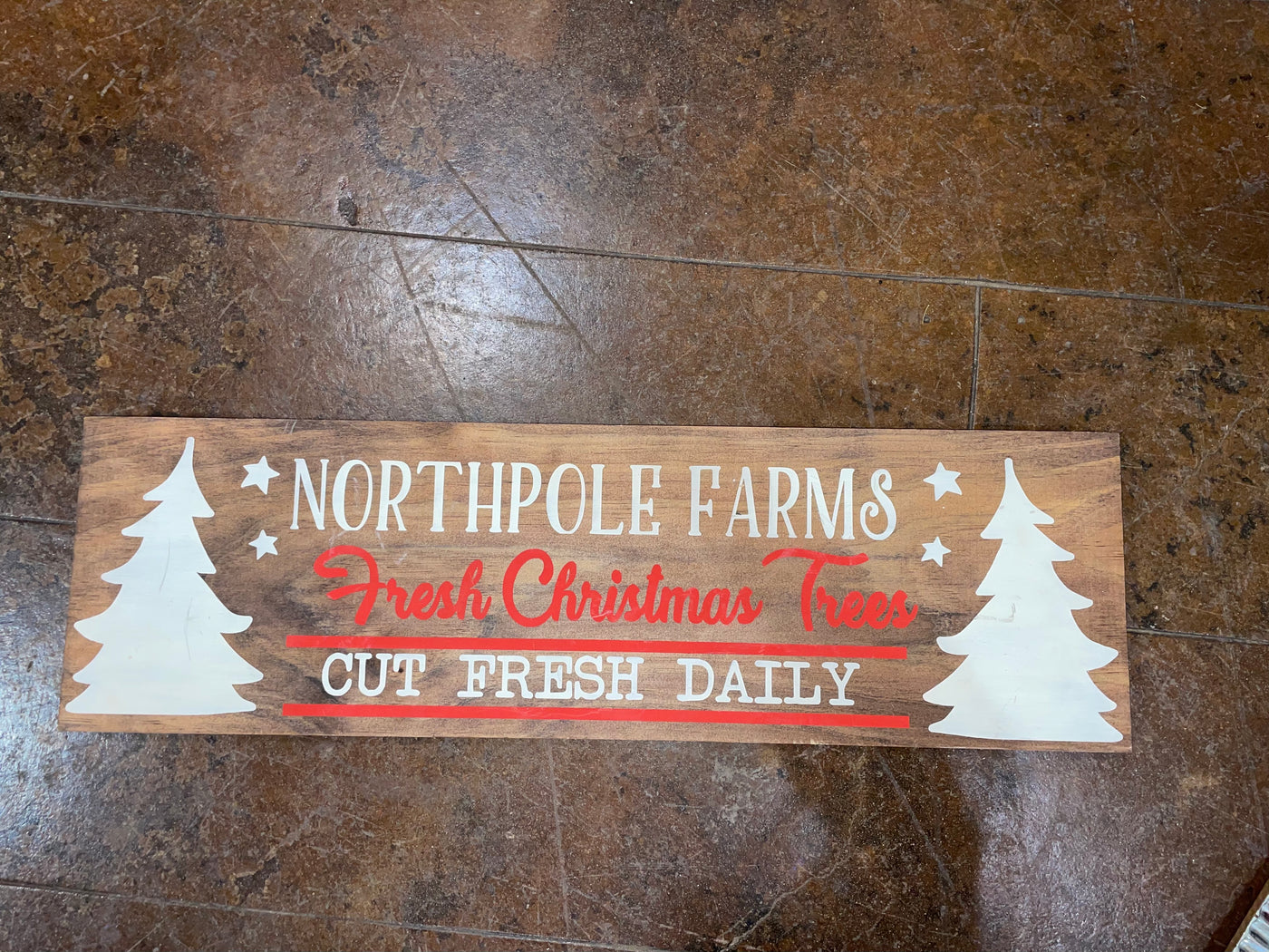 North Pole Farms Wood Sign