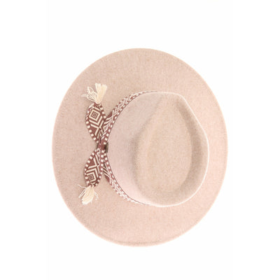 C.C. Geometric Trim vegan fabric Panama hat